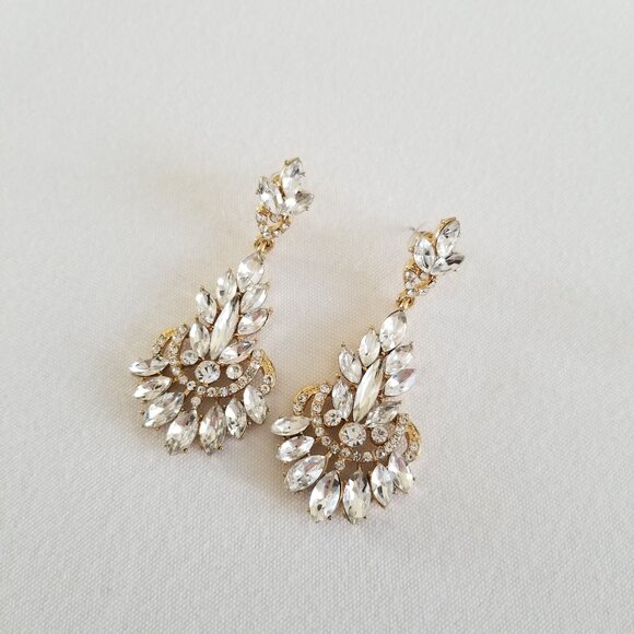 Brand New Large Crystal Chandelier Earrings, Gold or Silver Options - Picture 9 of 16